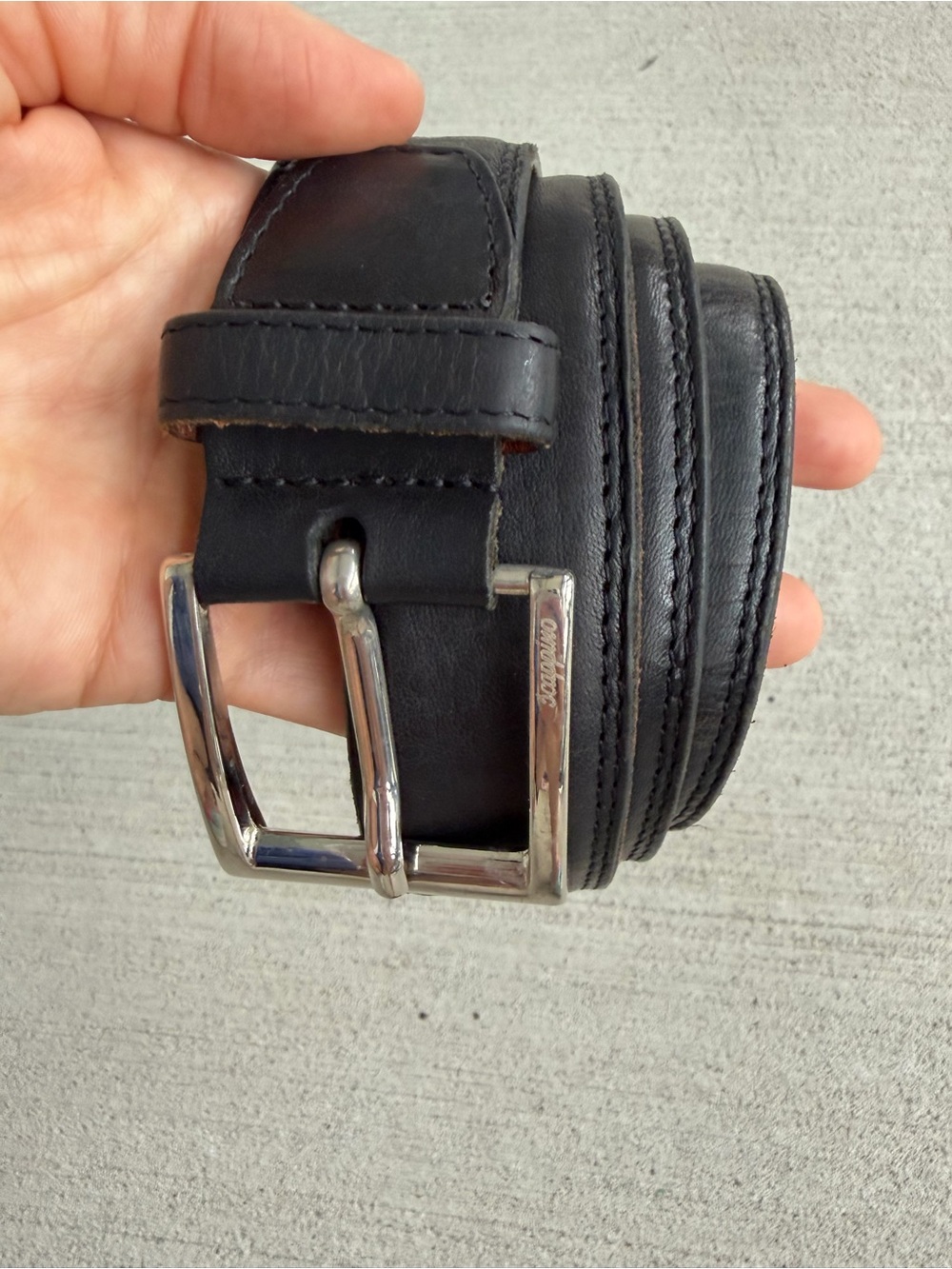Scappino Black Leather Belt Made in Italy Size 38 Vintage Men’s Belt 40”